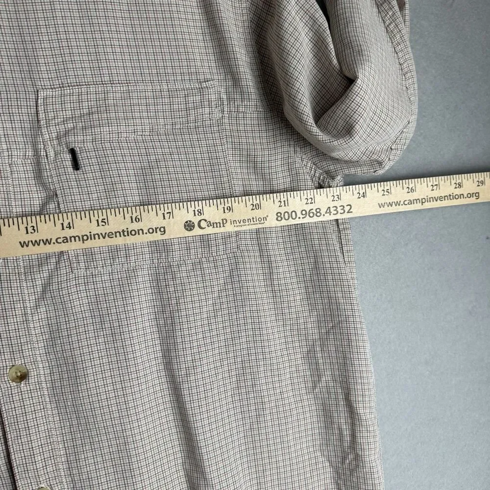 Vintage The North Face Button‎ Plaid Long Sleeve Shirt Mens L Brown Red Gorpcore